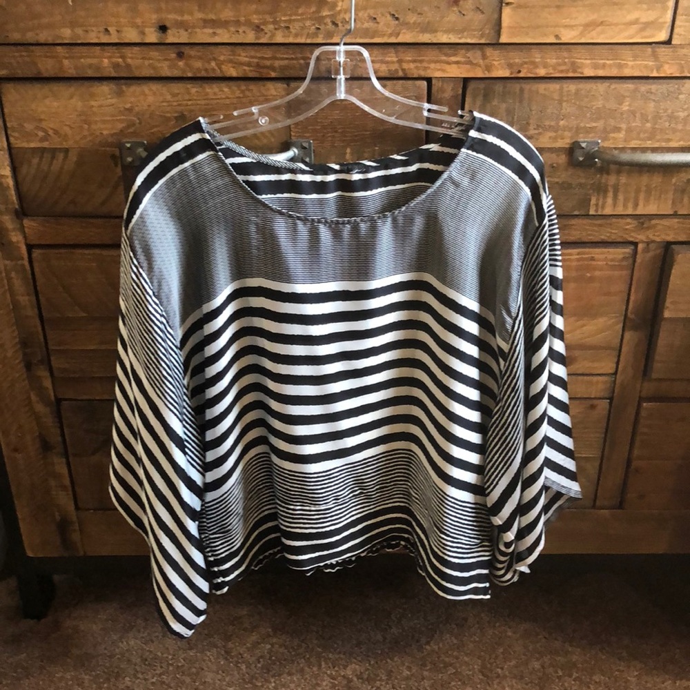 Black and white stripe blouse